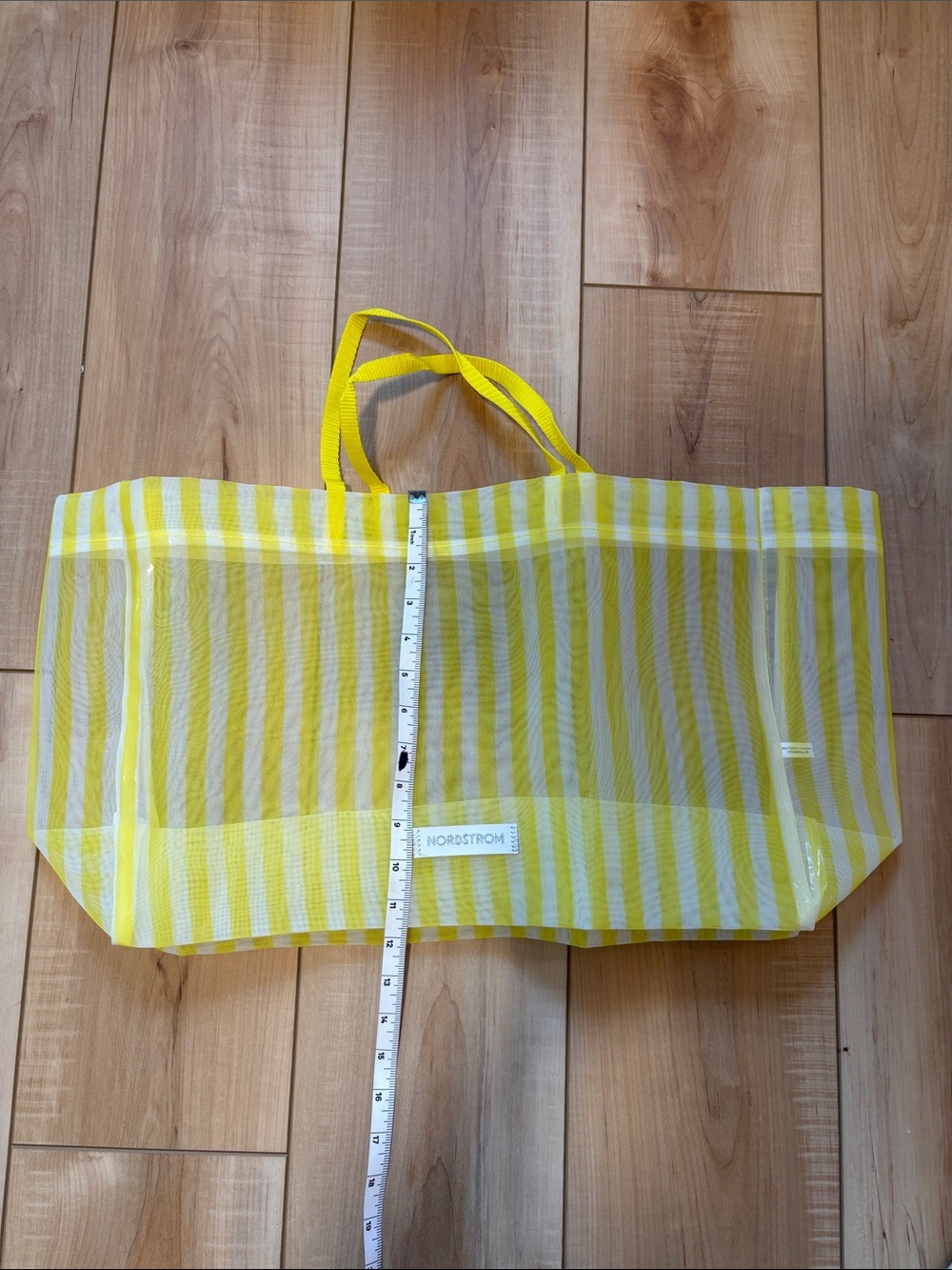 Nordstrom Yellow Striped Mesh Tote